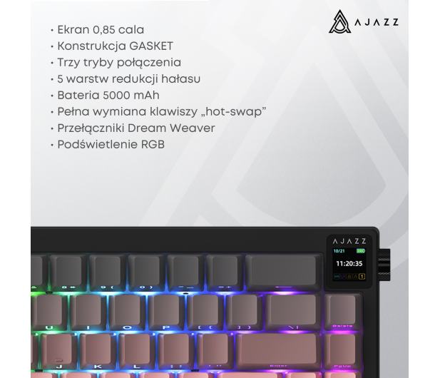 Ajazz AK650 Dream Weaver Switch Side Character Gradient Pink RGB z - 1536356 - zdjęcie 14